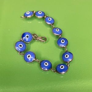 Sterling Silver accented Evil Eye Bracelet